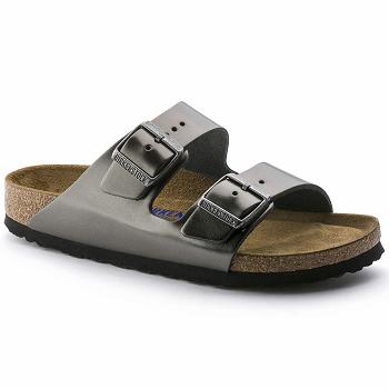 Arizona Birkenstock Soft Footbed Kozene Damske Čierne | SK 46LIS